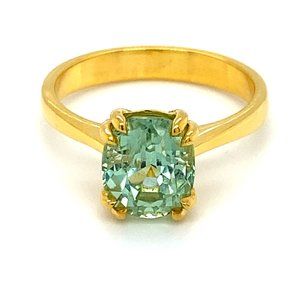 Mint Green Tourmaline 4.30ct Solid 14K Gold Ring